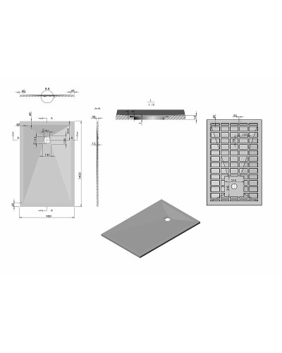 Душевой поддон из искусственного камня Vincea 140x90 VST-4SR9014W+Vsph-D132 Белый матовый