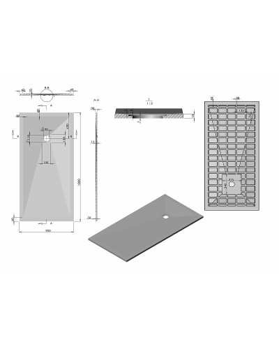 Душевой поддон из искусственного камня Vincea 180x90 VST-4SR9018W+Vsph-D132 Белый матовый