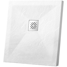 Душевой поддон из искусственного камня Vincea 90x90 VST-4SR9090W+Vsph-D132 Белый матовый