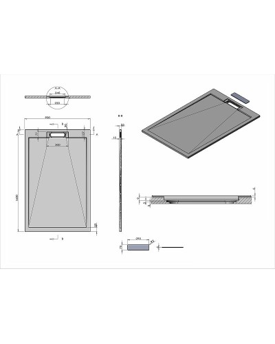 Душевой поддон из искусственного камня Vincea 160x90 VST-4SRL9016W+Vsph-D611 Белый матовый