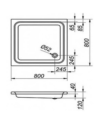 Акриловый поддон для душа Kolpa San Pearl 80x80 563070 Белый
