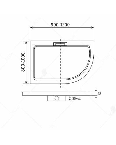 Душевой поддон из искусственного камня RGW GWS-41R 120х90 03150492-01R Белый