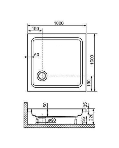 Акриловый поддон для душа RGW Acrylic Style 100x100 16180100-11 Белый