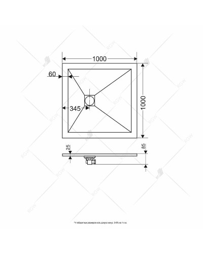 Душевой поддон из искусственного камня RGW Stone Tray ST-W 100х100 16152010-01 Белый