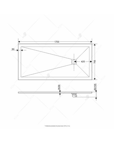 Душевой поддон из искусственного камня RGW Stone Tray ST-W 170х70 16152717-01 Белый