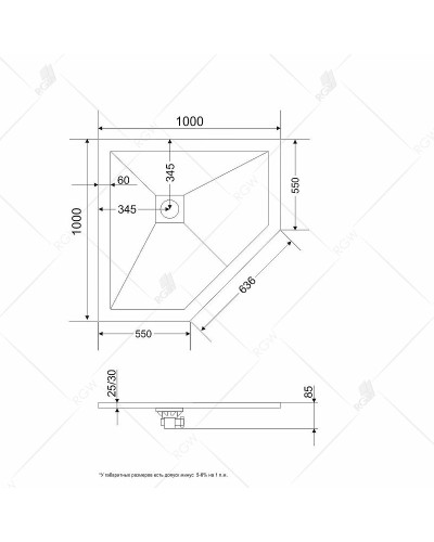 Душевой поддон из искусственного камня RGW Stone Tray ST/T-G 100х100 16155100-02 Графит