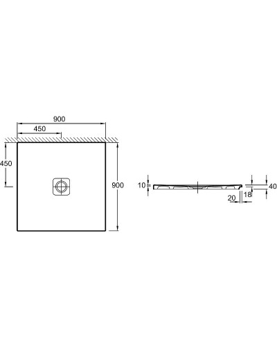 Керамический душевой поддон Jacob Delafon Replay 90х90 N140K-220 Белый