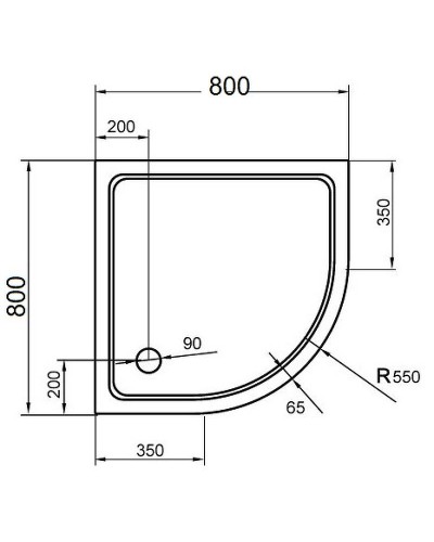Душевой поддон из стеклокомпозита Cezares Tray SMC 80x80 Tray-M-R-80-550-35-W Белый