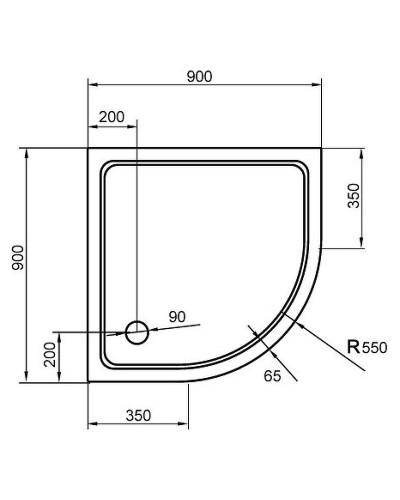 Душевой поддон из стеклокомпозита Cezares Tray SMC 90x90 Tray-M-R-90-550-35-W Белый