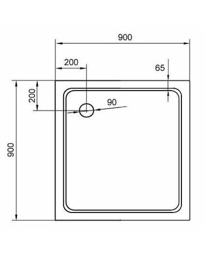 Душевой поддон из стеклокомпозита Cezares Tray SMC 90x90 TRAY-M-A-90-35-W Белый