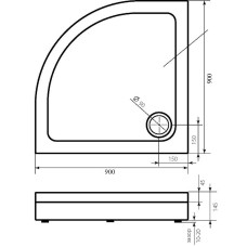Акриловый поддон для душа Bas Раунд 90х90 ПН00067 Белый