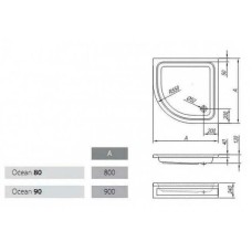 Акриловый поддон для душа Kolpa San Ocean 90х90 563060 Белый