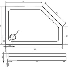 Акриловый поддон для душа Creto Pegas 120х80 L 7-1005 Белый