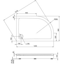 Акриловый поддон для душа Creto Roma 120х80 L 8-1007 Белый