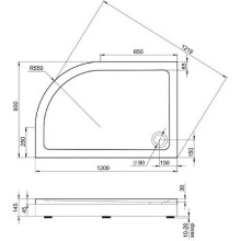 Акриловый поддон для душа Creto Roma 120х80 R 8-1008 Белый