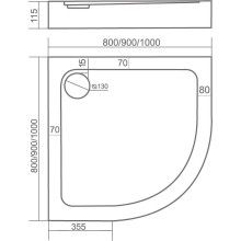 Акриловый поддон для душа Creto Roma 80х80 8-1001 Белый