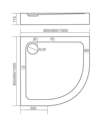 Акриловый поддон для душа Creto Roma 90х90 8-1003 Белый
