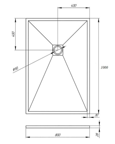 Душевой поддон из искусственного камня Veconi Tezeo 100x80 TZW21-108-R1 Белый