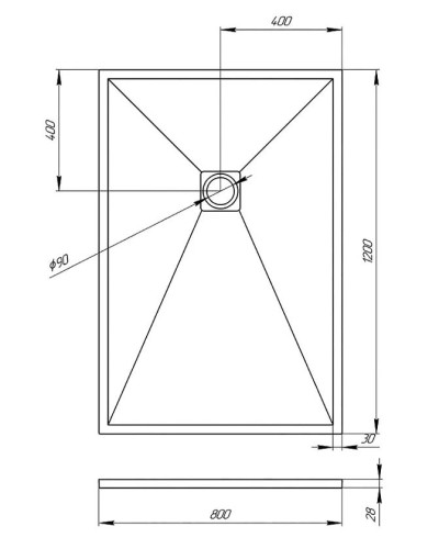 Душевой поддон из искусственного камня Veconi Tezeo 120x80 TZW21-128-R1 Белый
