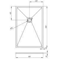 Душевой поддон из искусственного камня Veconi Tezeo 120x80 TZW21B-128-R1 Черный