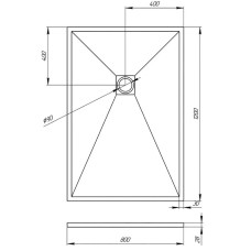Душевой поддон из искусственного камня Veconi Tezeo 120x80 TZW21B-128-R1 Черный