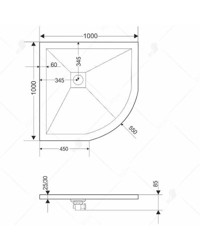 Душевой поддон из искусственного камня RGW Stone Tray ST/R-0100W 100x100 16153100-01 Белый