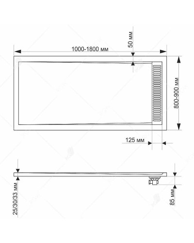 Душевой поддон из искусственного камня RGW Stone Tray STM-109W 100x90 14202910-01 Белый