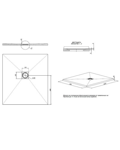 Душевой поддон из искусственного камня Allen Brau Priority 100x90 8.31004-21 Белый камень