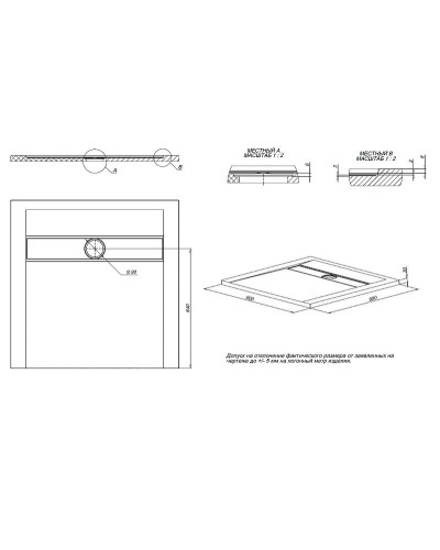 Душевой поддон из искусственного камня Allen Brau Infinity 90x90 8.21001-AM Антрацит