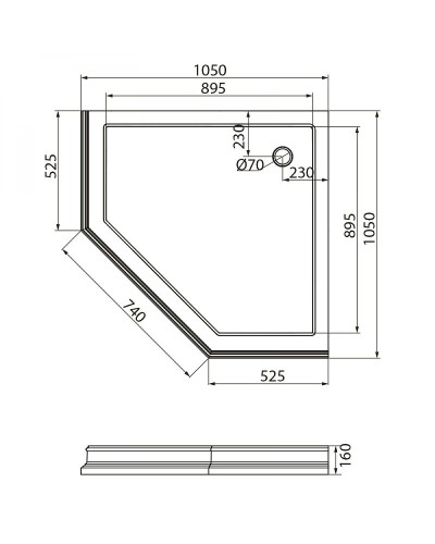 Душевой поддон из стеклокомпозита Migliore Diadema 105х105 24482 Белый