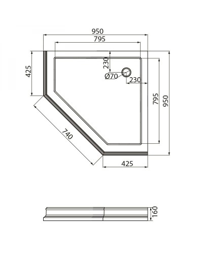 Душевой поддон из стеклокомпозита Migliore Diadema 95х95 24481 Белый