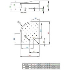 Акриловый поддон для душа Radaway Korfu E 100x80 L 4E81400-03L Белый