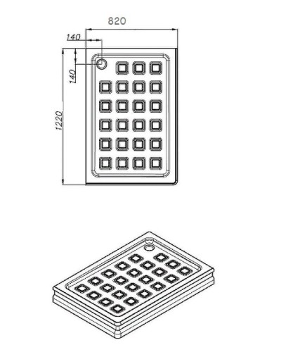 Душевой поддон из стеклокомпозита Migliore 122х82 DX 27605 Белый Золото