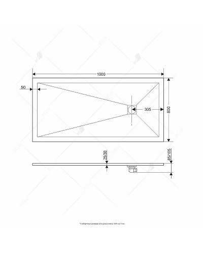 Душевой поддон из искусственного камня RGW Stone Tray ST-Co 100x80 16152810-10 Бетон Цемент