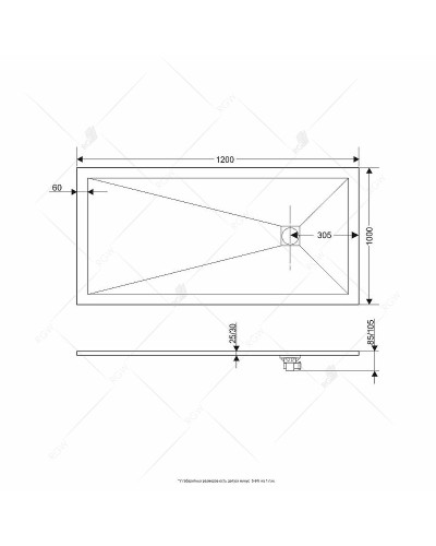 Душевой поддон из искусственного камня RGW Stone Tray ST-Co 120x100 16152012-10 Бетон Цемент