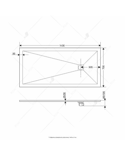 Душевой поддон из искусственного камня RGW Stone Tray ST-W 160x70 16152716-01 Белый