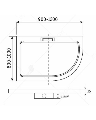 Душевой поддон из искусственного камня RGW GWS-41L 100х80 03150480-01L Белый