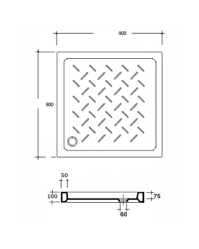 Керамический душевой поддон RGW CER CR B 90x90 19170199-04 Черный
