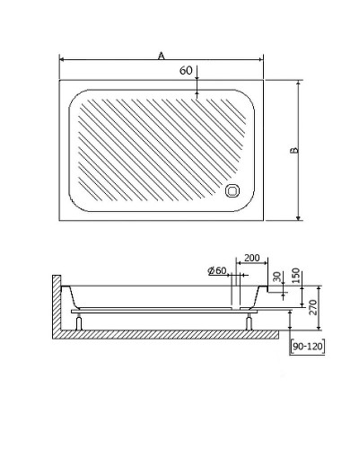 Акриловый поддон для душа RGW Acrylic B/CL-S 120x80 16180282-51 Белый