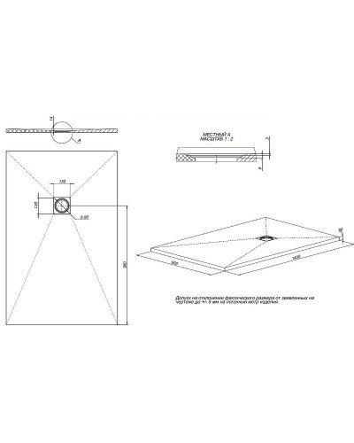 Душевой поддон из искусственного камня Allen Brau Priority 140x90 8.31009-AM Антрацит