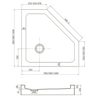 Акриловый поддон для душа Veconi Tezeo TZ-53 80x80 TZ53-80-C5 Белый