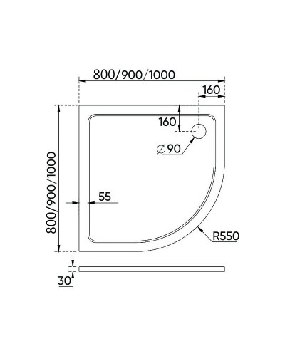 Душевой поддон из искусственного камня Veconi Tezeo TZ-10 80x80 TZ10-80PL-01-19C3 Белый глянец
