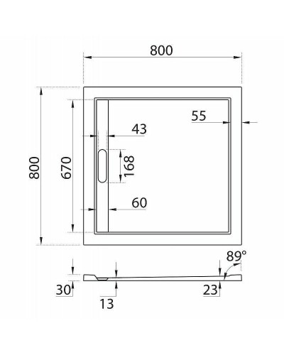 Душевой поддон из искусственного камня Cezares Tray AS 80x80 TRAY-AS-A-80-30-W Белый
