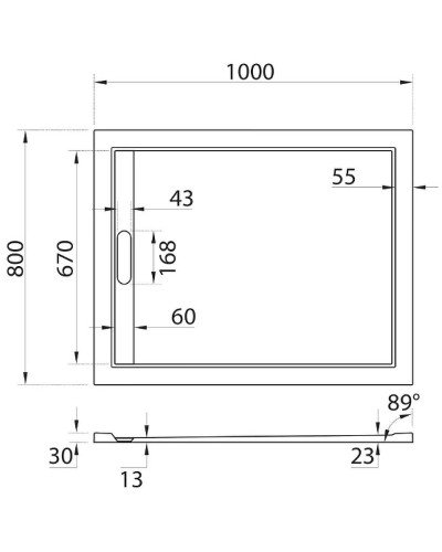 Душевой поддон из искусственного камня Cezares Tray AS 100x80 TRAY-AS-AH-100/80-30-W Белый