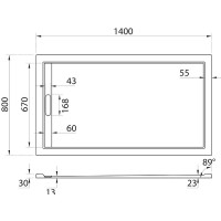 Душевой поддон из искусственного камня Cezares Tray AS 140х80 TRAY-AS-AH-140/80-30-W Белый