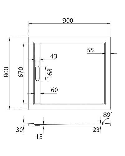 Душевой поддон из искусственного камня Cezares Tray AS 90х80 TRAY-AS-AH-90/80-30-W Белый