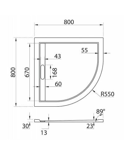 Душевой поддон из искусственного камня Cezares Tray AS 80x80 TRAY-AS-R-80-30-W Белый