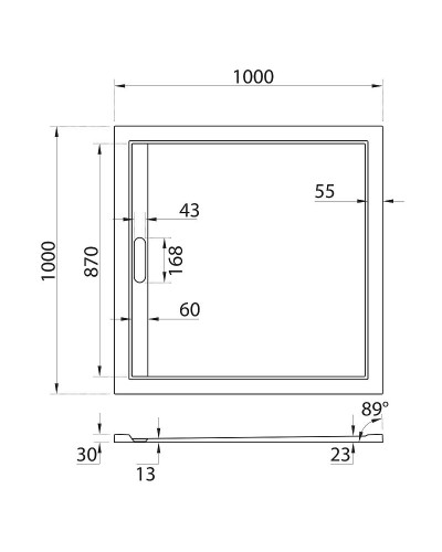 Душевой поддон из искусственного камня Cezares Tray AS 100х100 TRAY-AS-A-100-30-NERO Черный матовый