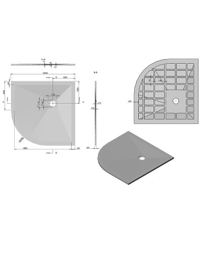 Душевой поддон из искусственного камня Vincea 100x100 VST-4SQ1010A Антрацит