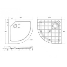 Душевой поддон из стеклокомпозита Cezares Tray SMC 80x80 TRAY-SMC-R-80-550-150-W Белый